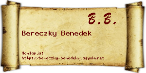 Bereczky Benedek névjegykártya