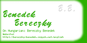 benedek bereczky business card